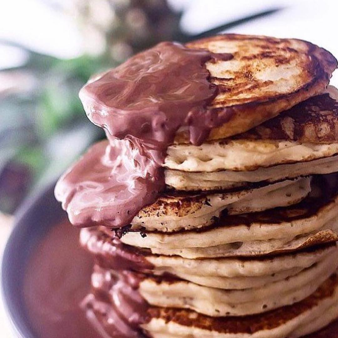 Gluten-Free Pancakes with Peanut Butter Chocolate Sauce