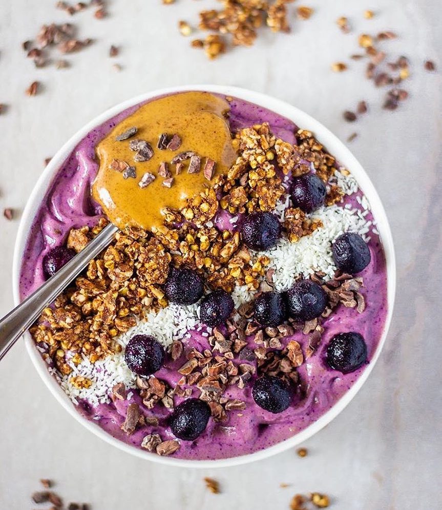 Nutritious Banana Blueberry Mango Smoothie Bowl