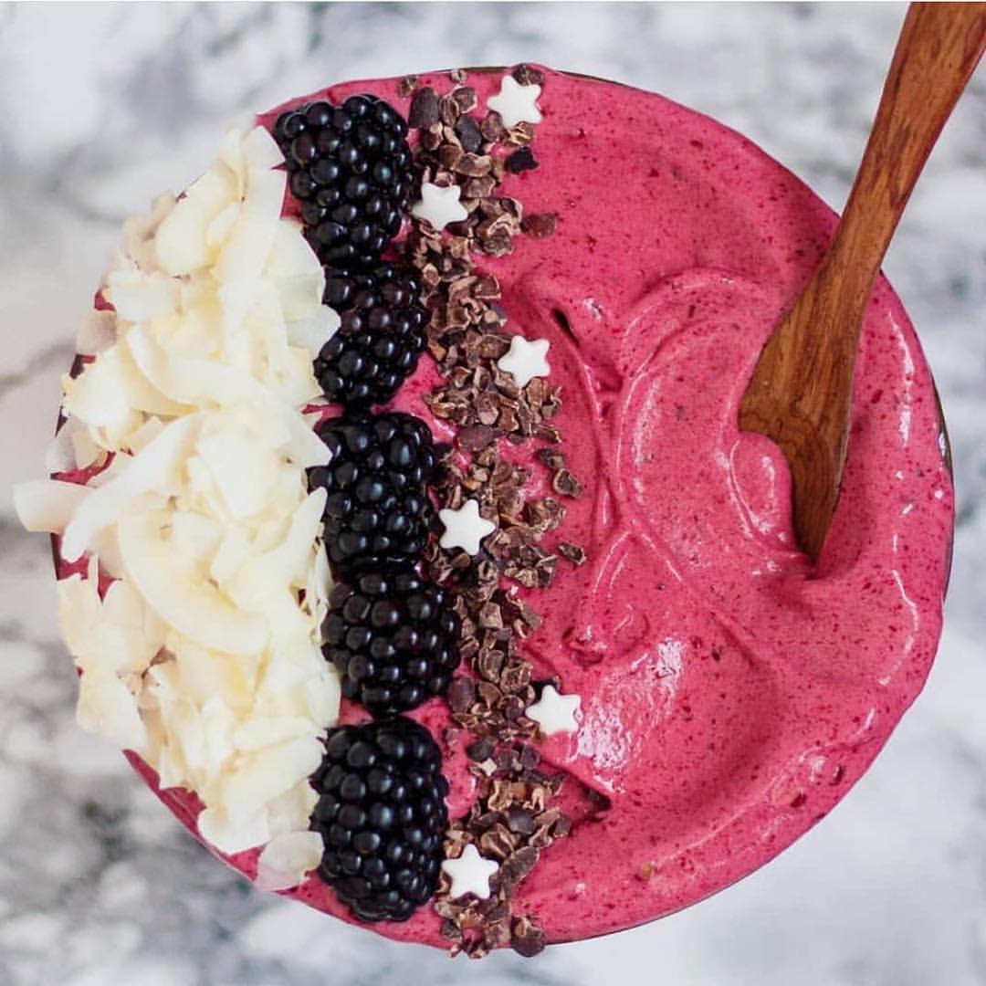 Homemade Blackberry Nice-Cream with Bananas