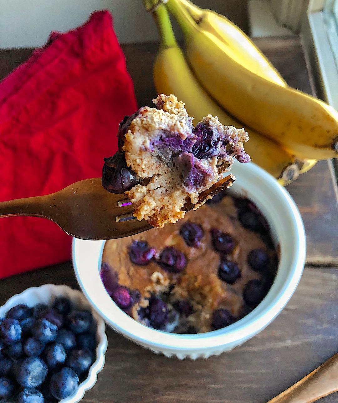 Single-Serving Paleo Banana Bread with Blueberries