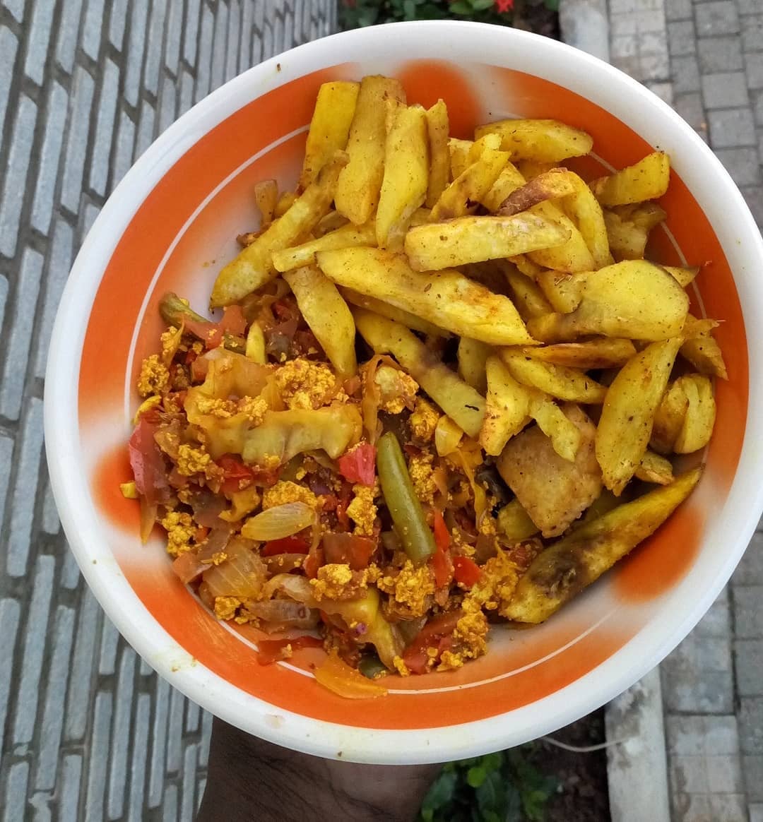 Oven-Baked Sweet Potato Fries and Scrambled Tofu