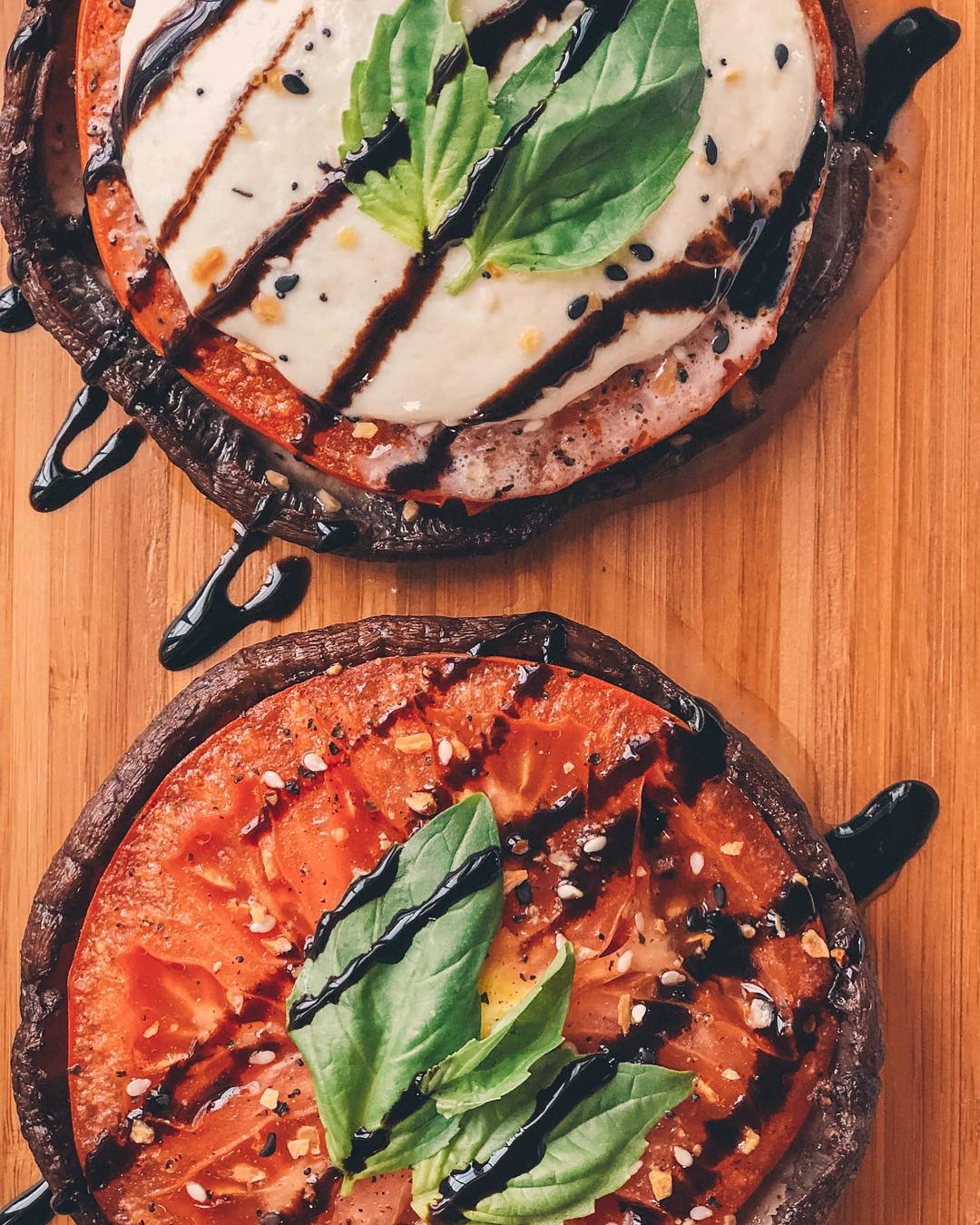 Baked Portobello Mushrooms with Tomato and Basil