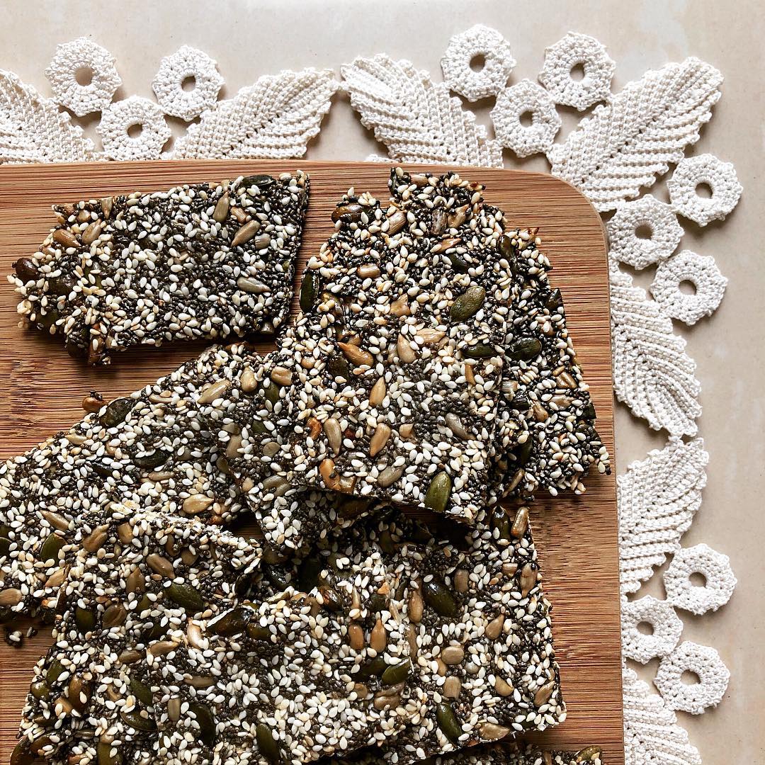 Healthy Seed Crackers with Chia, Sesame, Pumpkin, and Sunflower Seeds