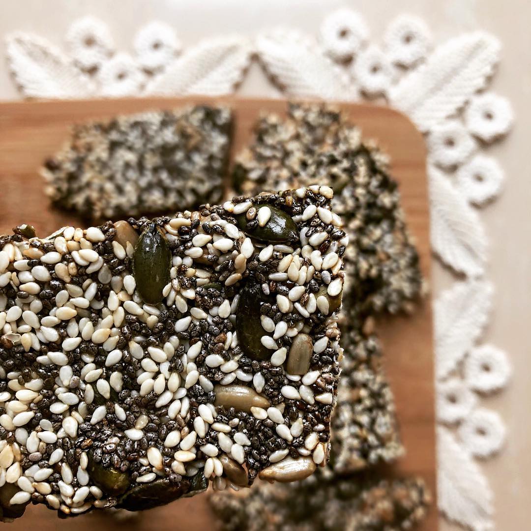 Healthy Seed Crackers with Chia, Sesame, Pumpkin, and Sunflower Seeds