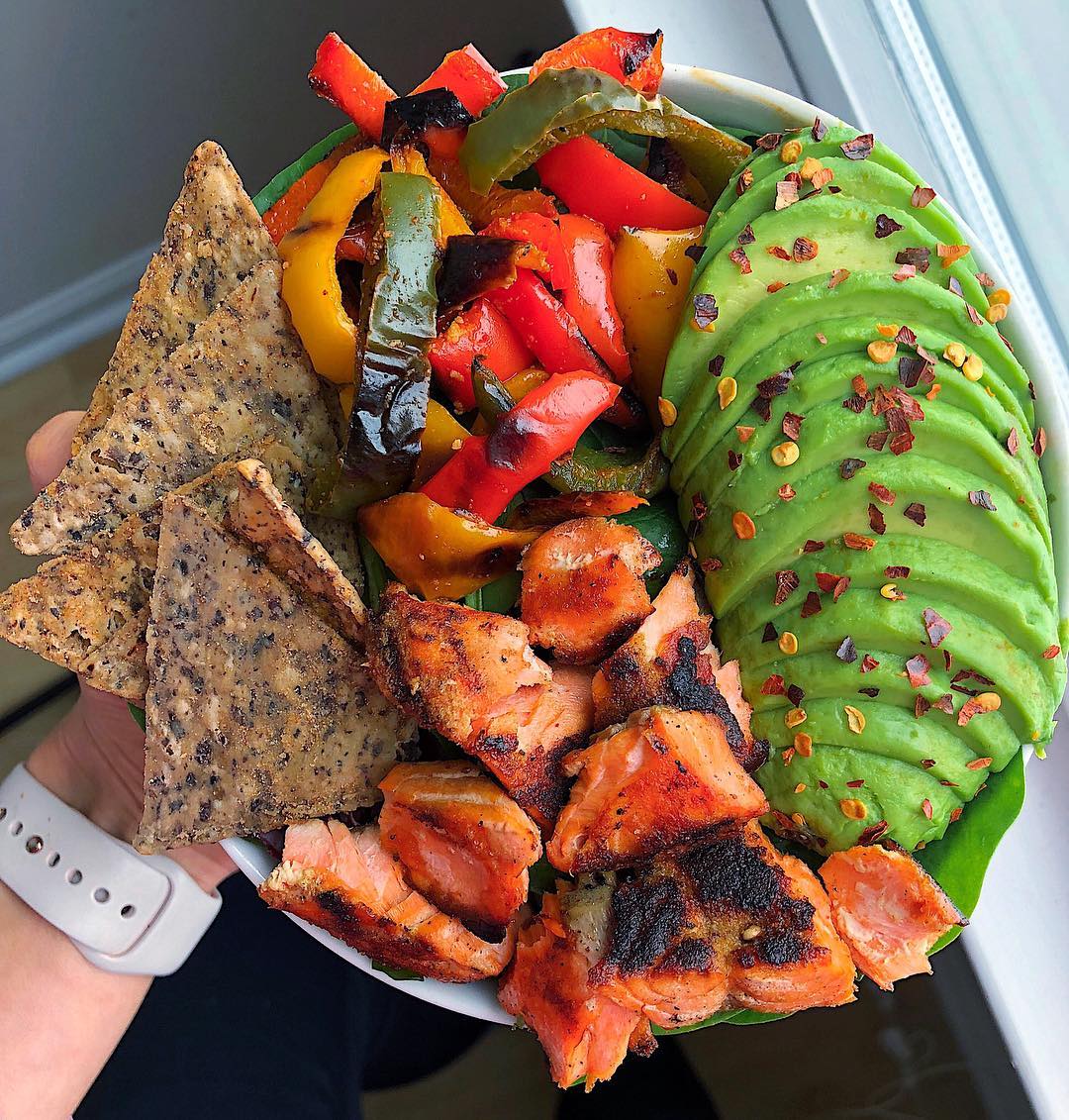 Spicy Salmon Fajita Bowl