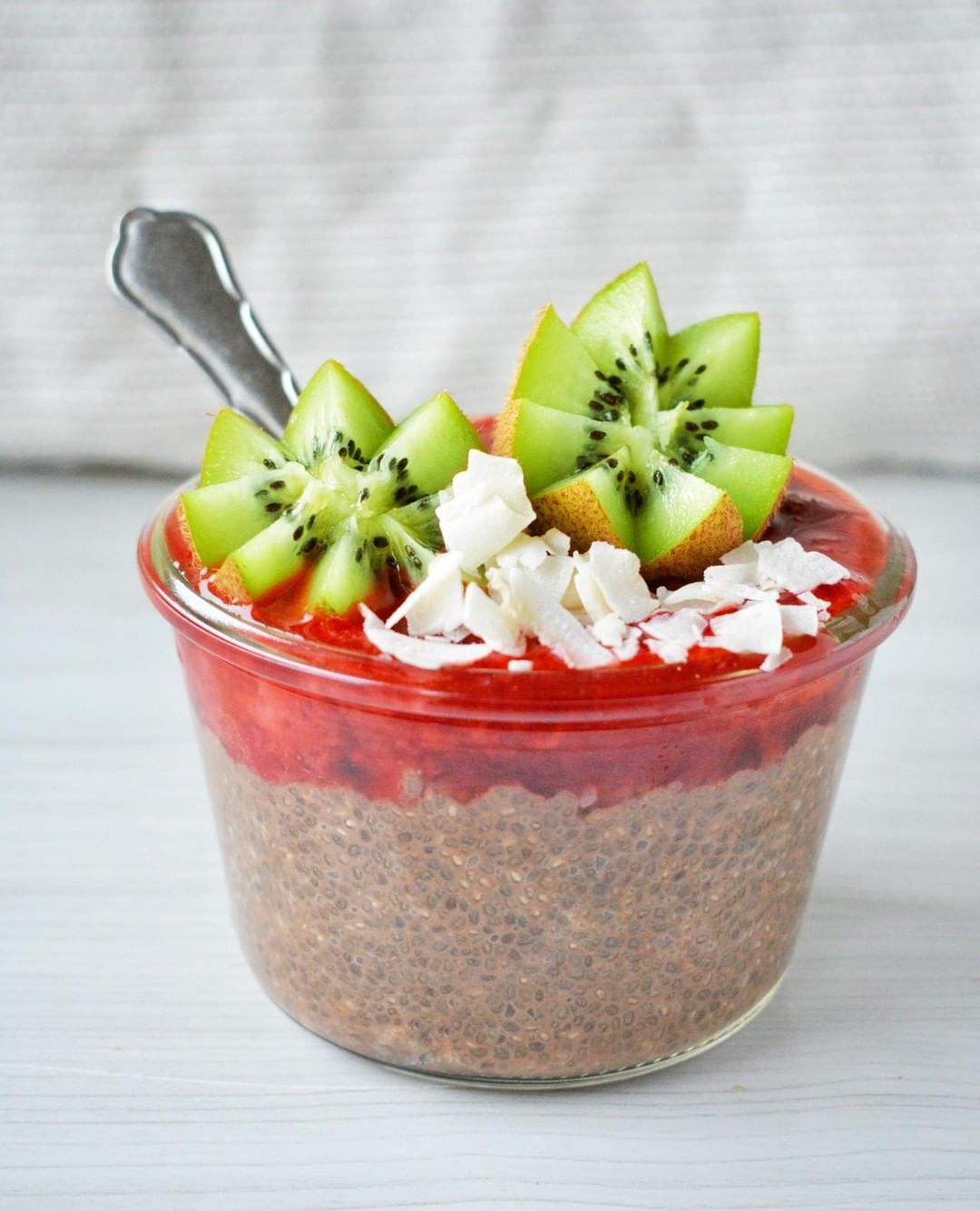 Chocolate Chia Pudding with Homemade Berry Jam