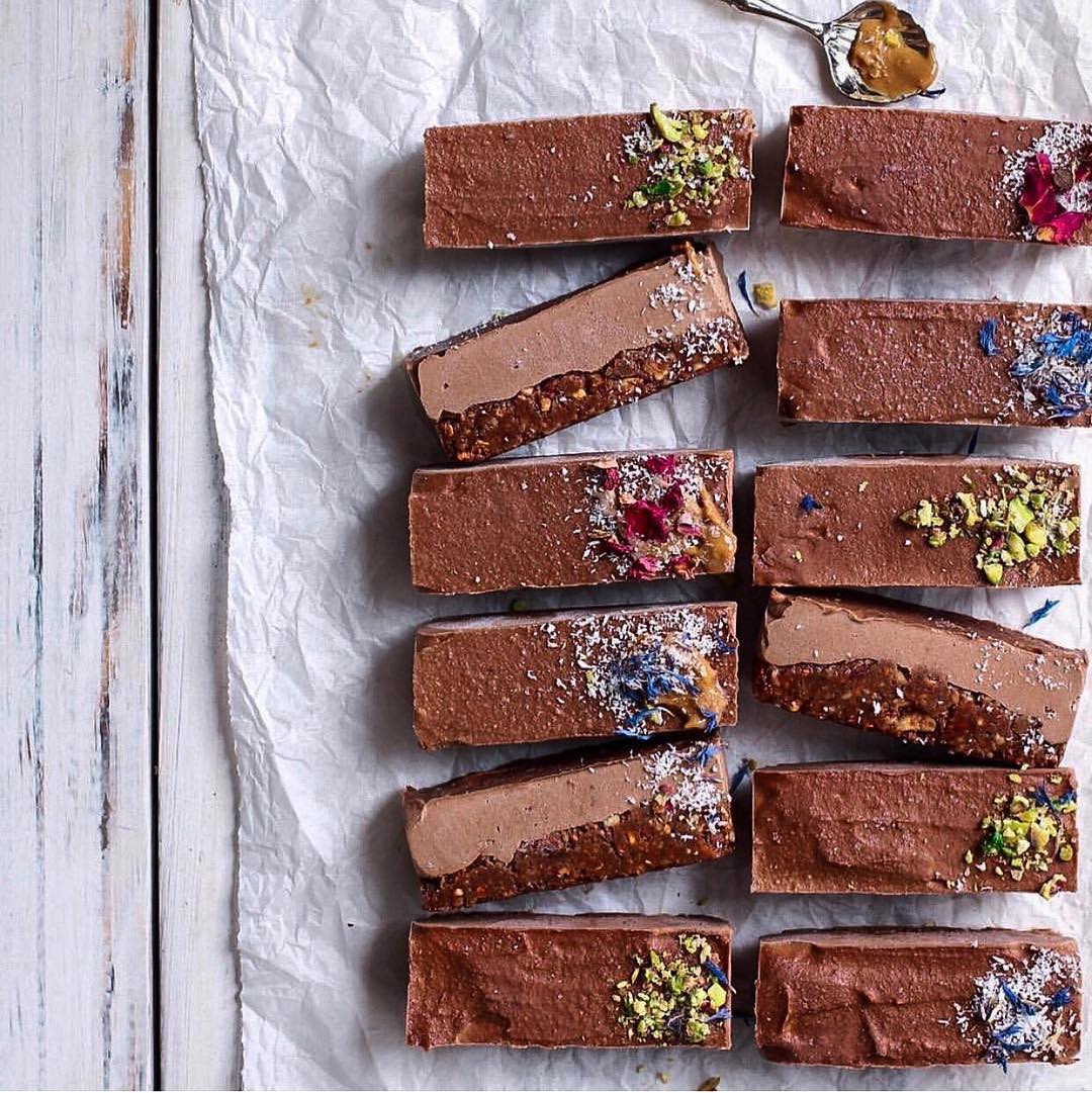 Beautiful Vegan Peanut Butter and Chocolate Bars