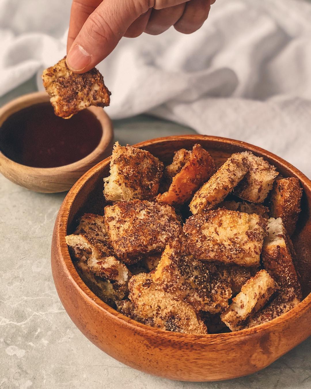 Vegan Cinnamon French Toast Bites