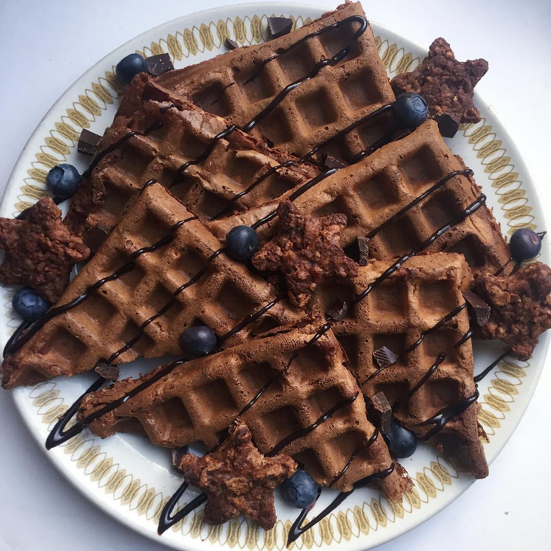 Spelt Flour Cacao Protein Waffles