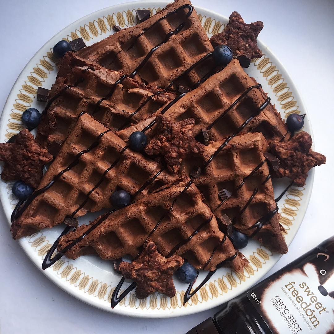 Spelt Flour Cacao Protein Waffles