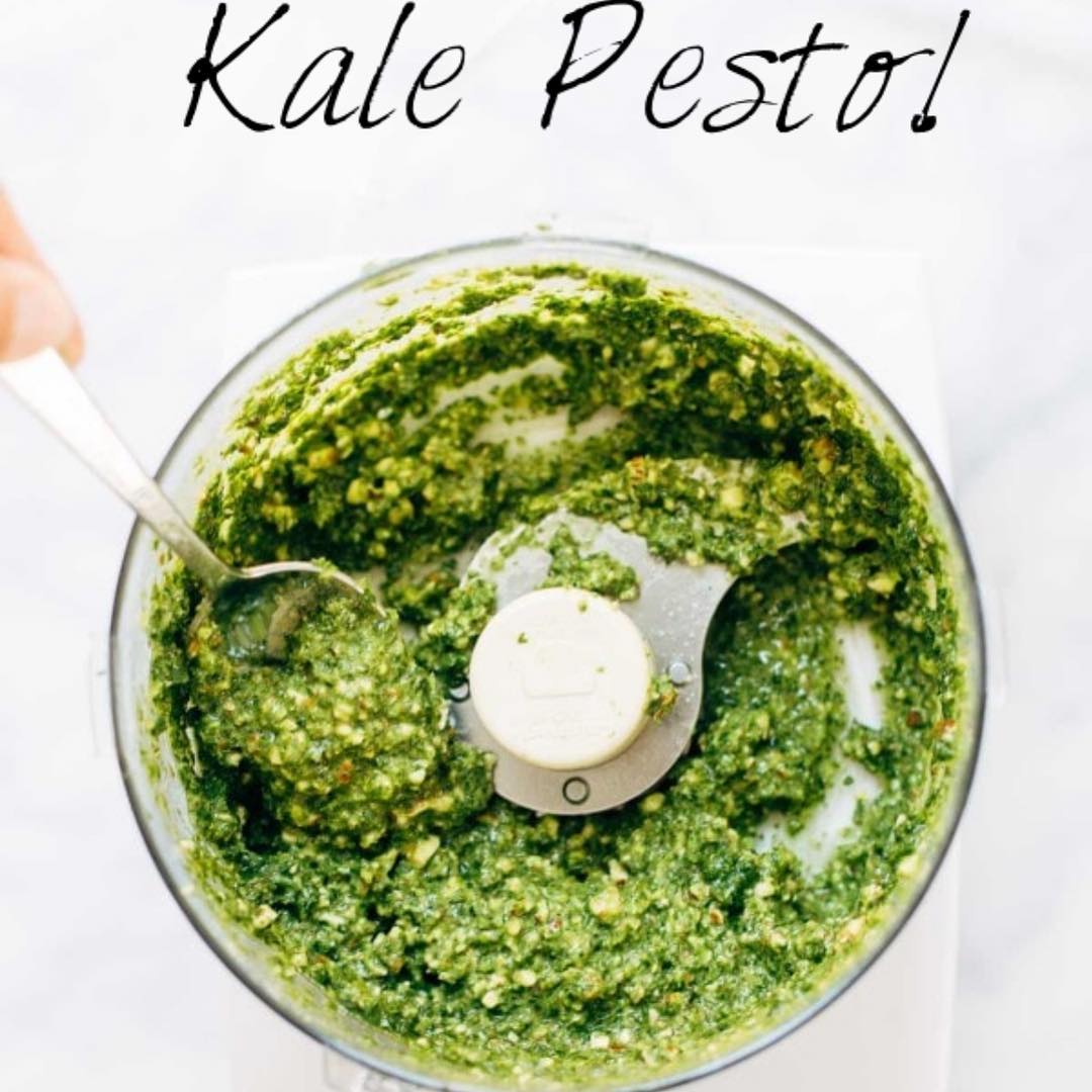 Kale Basil Pesto with Almonds and Garlic