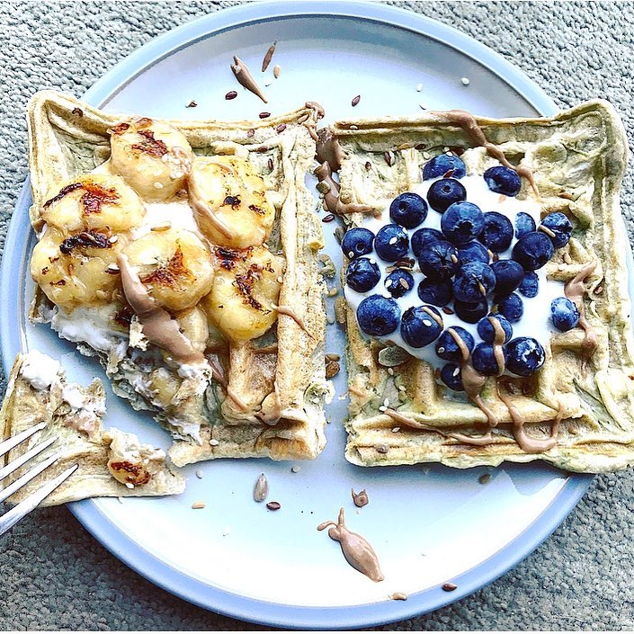Simple Three-Ingredient Waffles with Toppings