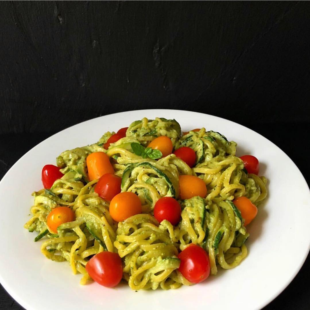 Vegan Pistachio Pesto with Spaghetti and Courgetti