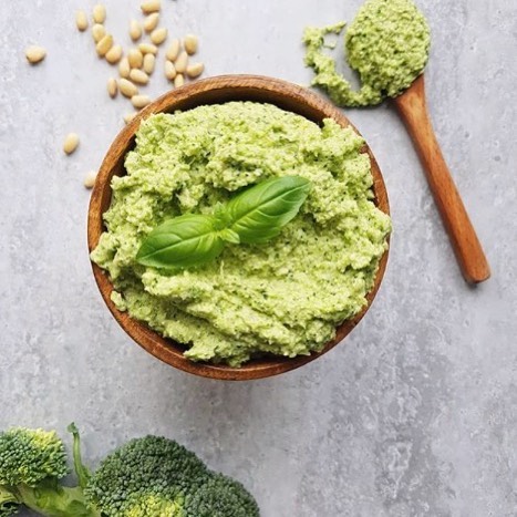 Simple Broccoli Pesto with Basil and Nuts