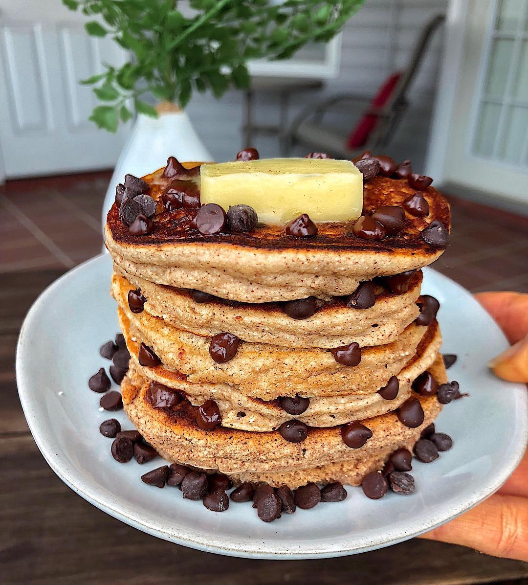 Paleo Chocolate Chip Pancakes