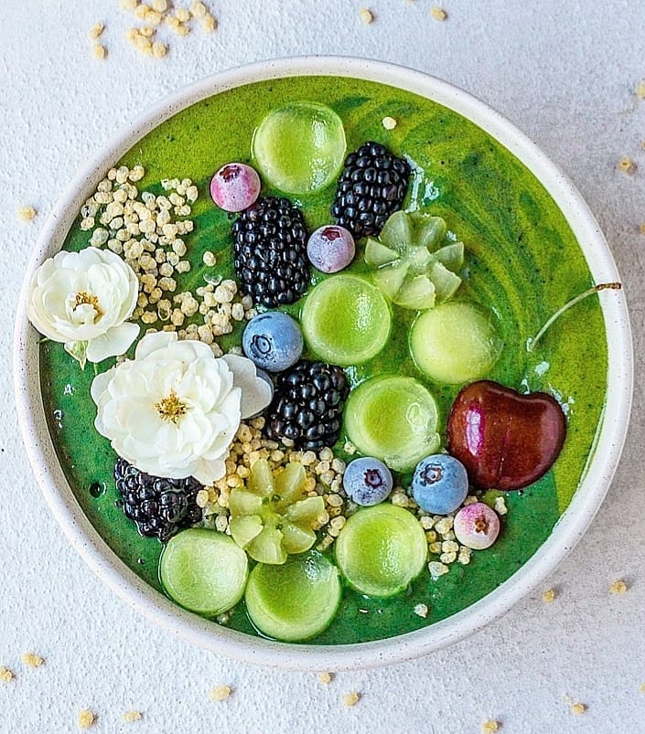 Vibrant Green Smoothie Bowl with Matcha