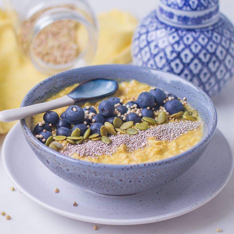 Turmeric Protein Oats Breakfast Bowl