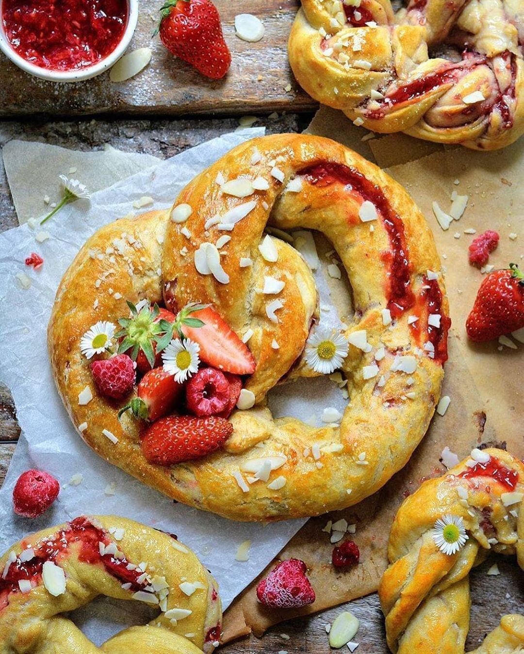 Easy Vegan Jam Stuffed Pretzels