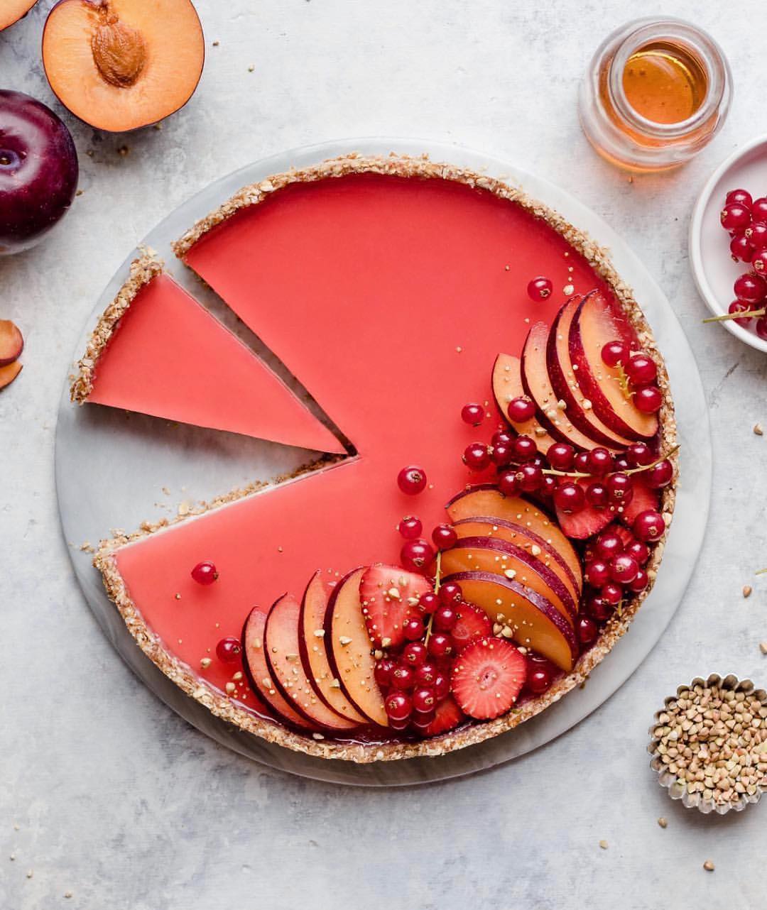 Plum and Vanilla Custard Tart