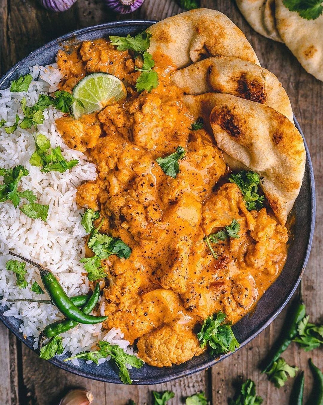Butter Cauliflower with Spiced Coconut Sauce