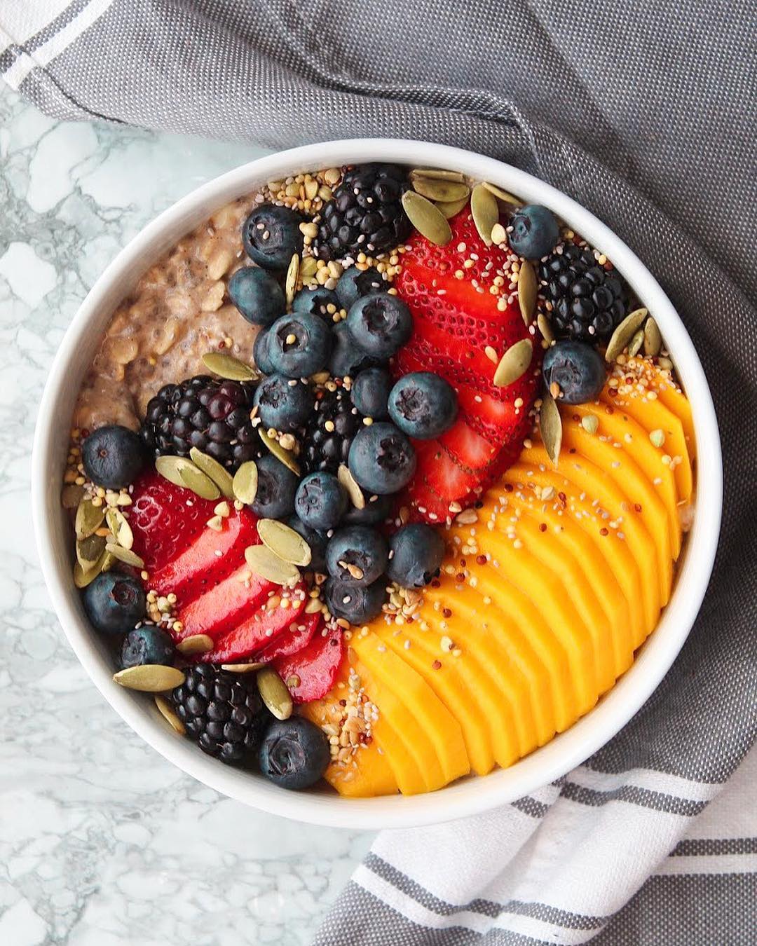 Cardamom Oatmeal with Fresh Fruit Toppings