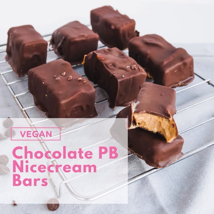Chocolate Peanut Butter Nicecream Bars