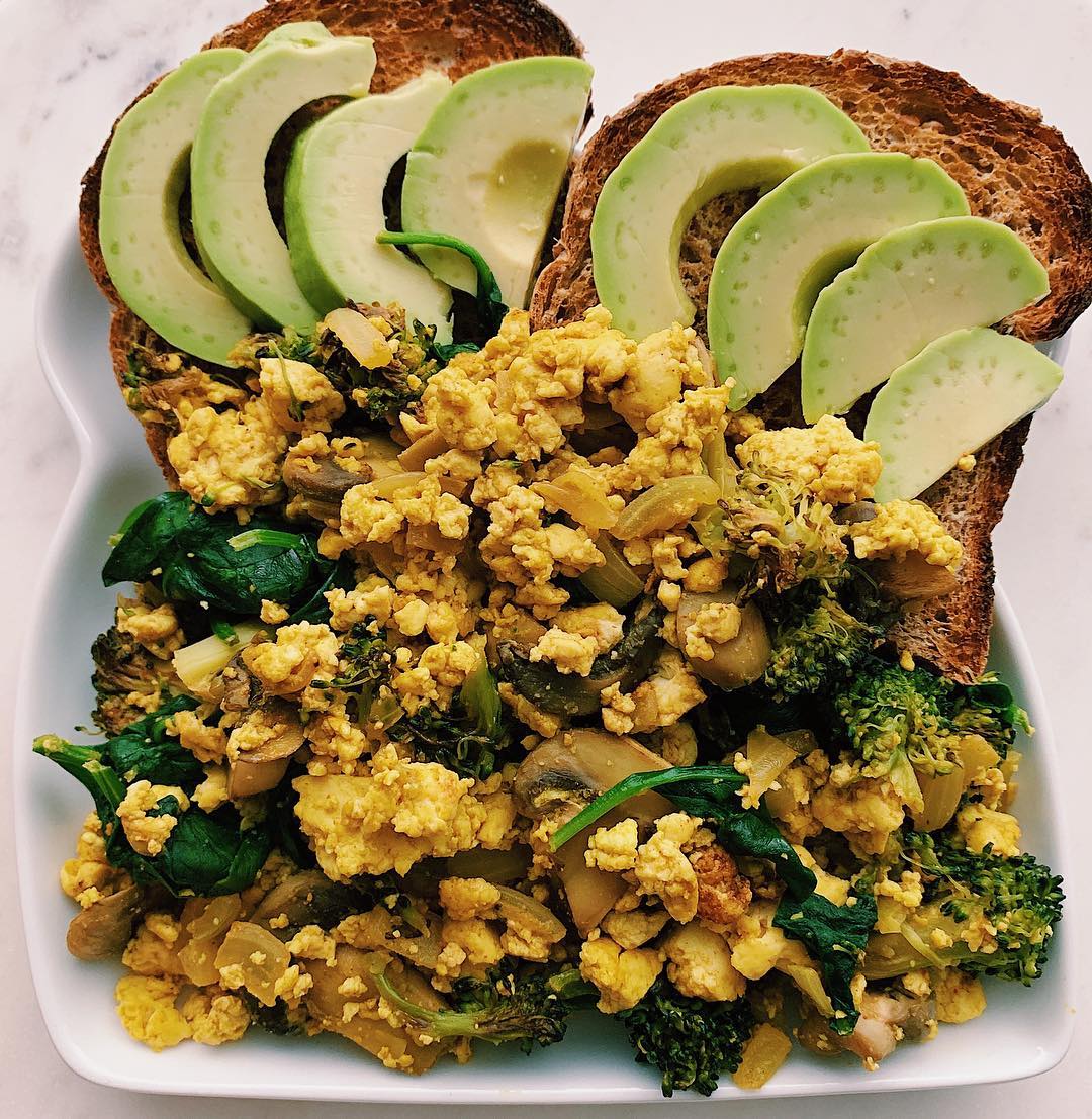 Vegan Tofu Scramble with Veggies and Spices
