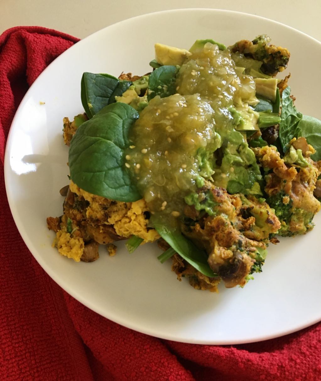 Vegan Chickpea Omelet with Veggie Filling