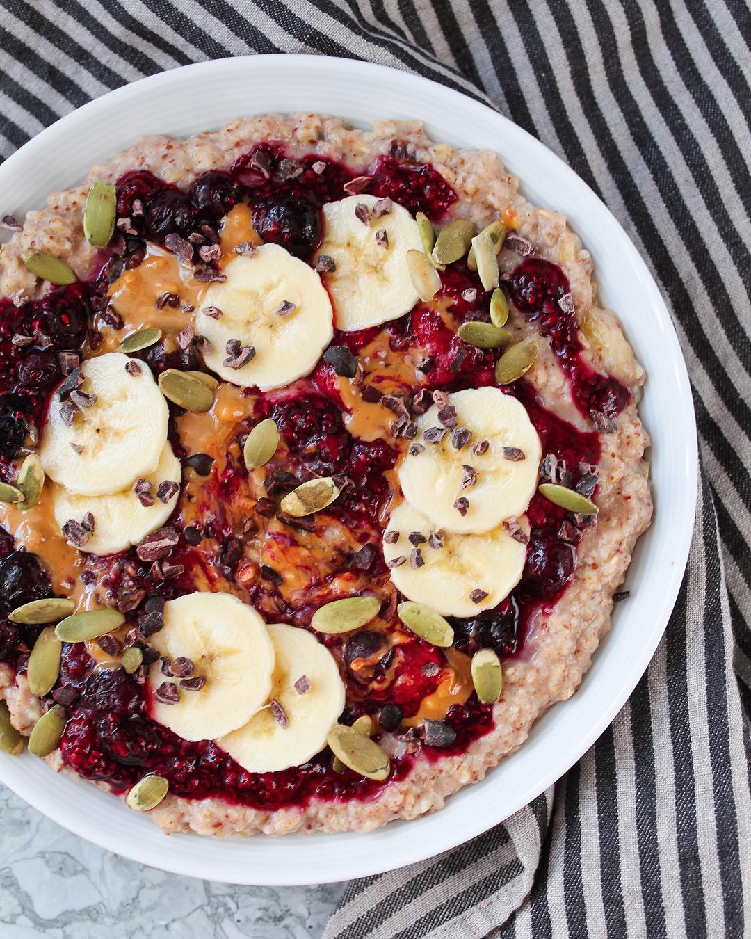 Oatmeal with Berry Chia Jam
