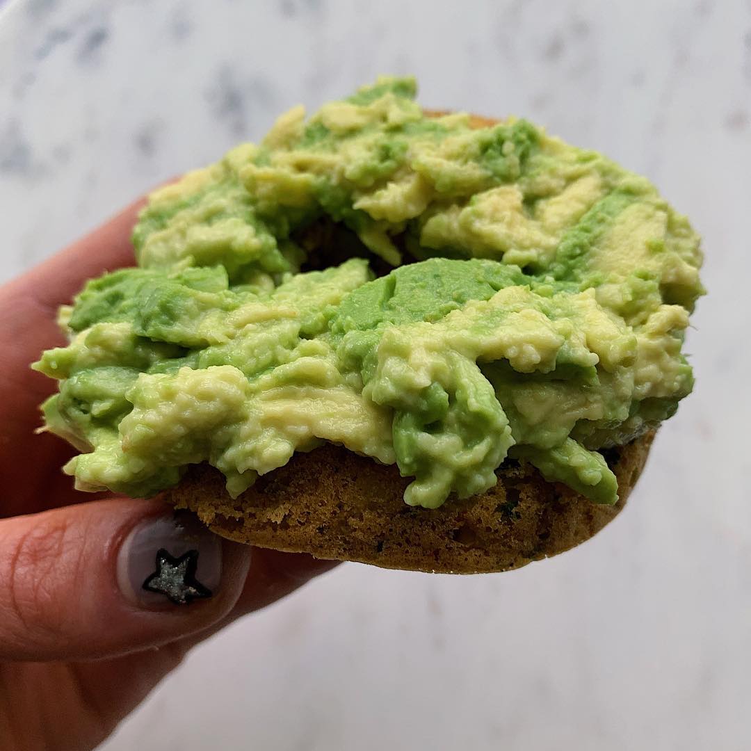Plant-Based Savory Donut with Mashed Avocado