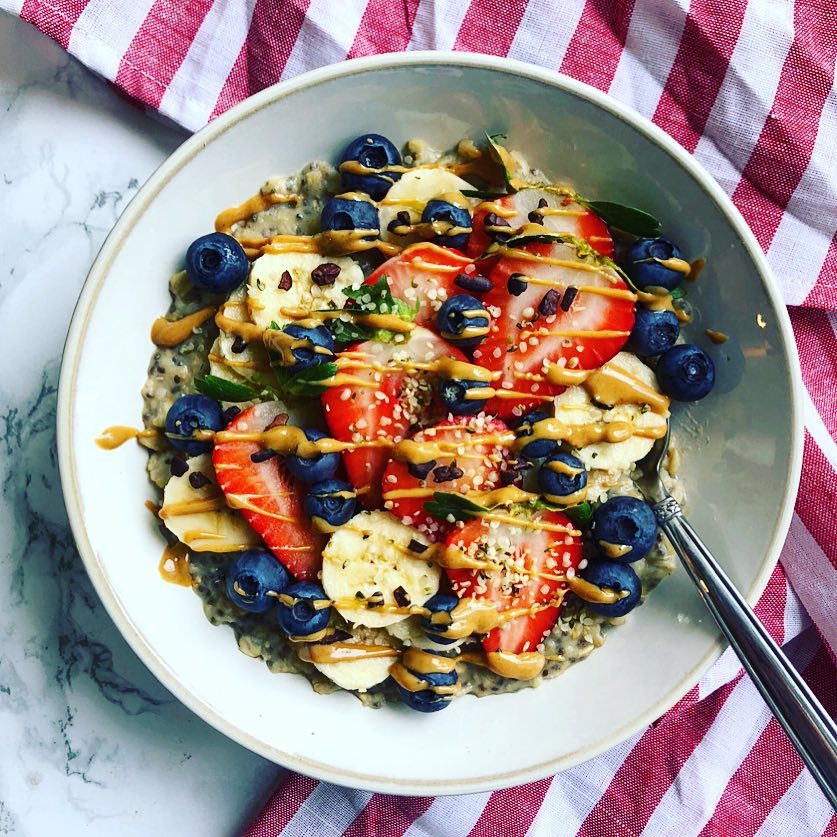 Loaded Oatmeal Bowl with Fresh Fruits