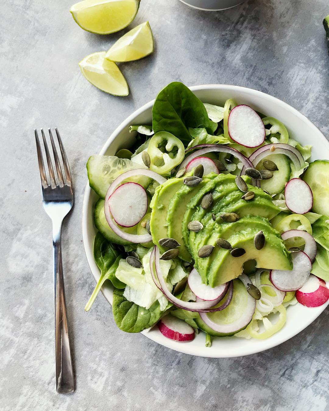 Simple Green Salad with Avocado Dressing