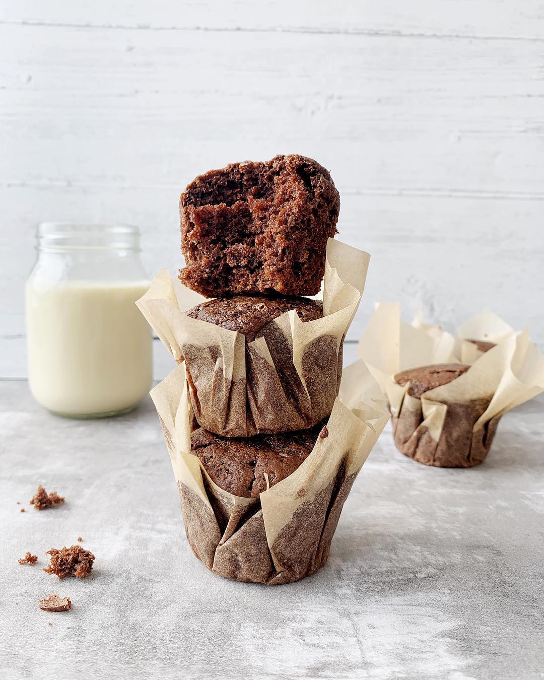 Super Fluffy Vegan Chocolate Muffins