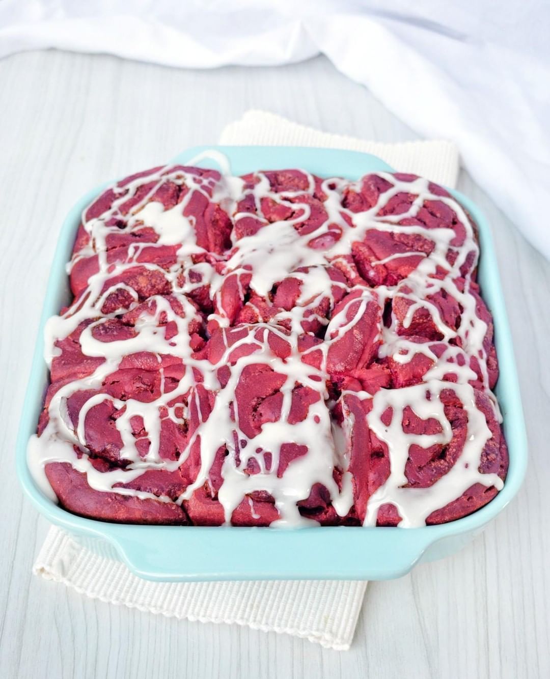 Pink Cinnamon Rolls for Valentine's Day