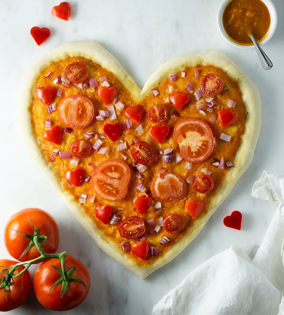 Heart Shaped Pizza for Valentine's Day
