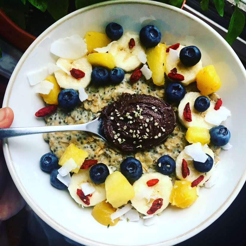 Almond Milk Overnight Oats with Superfood Toppings