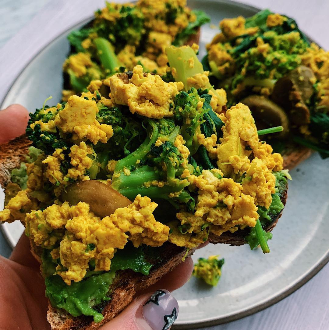 Vegan Tofu Scramble with Avocado Toast