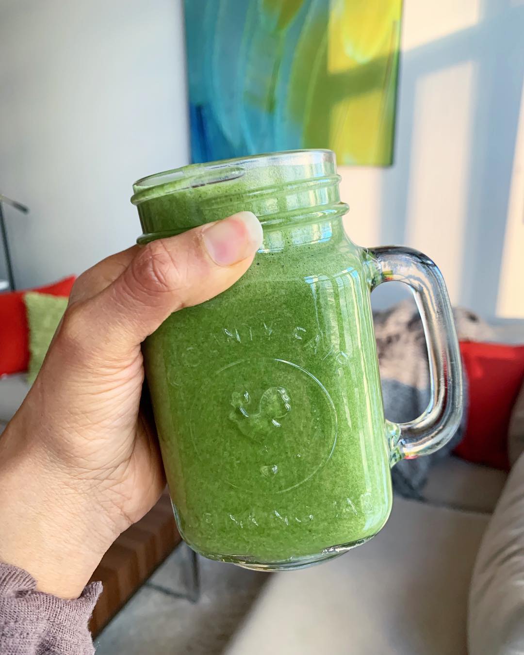 Cleansing Green Smoothie with Banana and Spinach