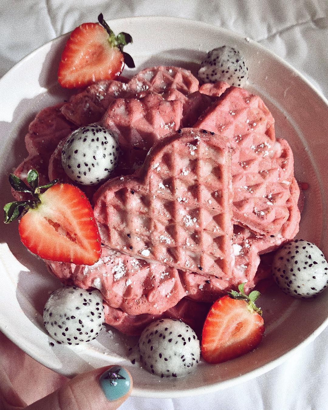Valentine's Day Pink Waffles
