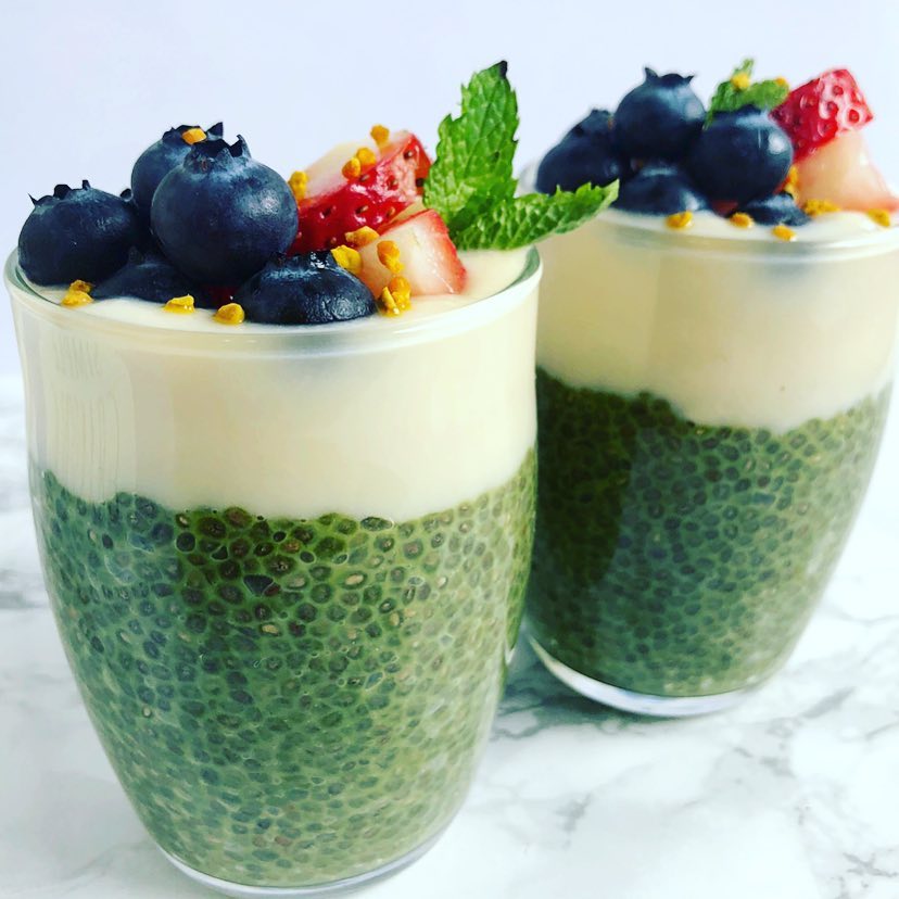 Matcha Chia Seed Pudding Breakfast Treat