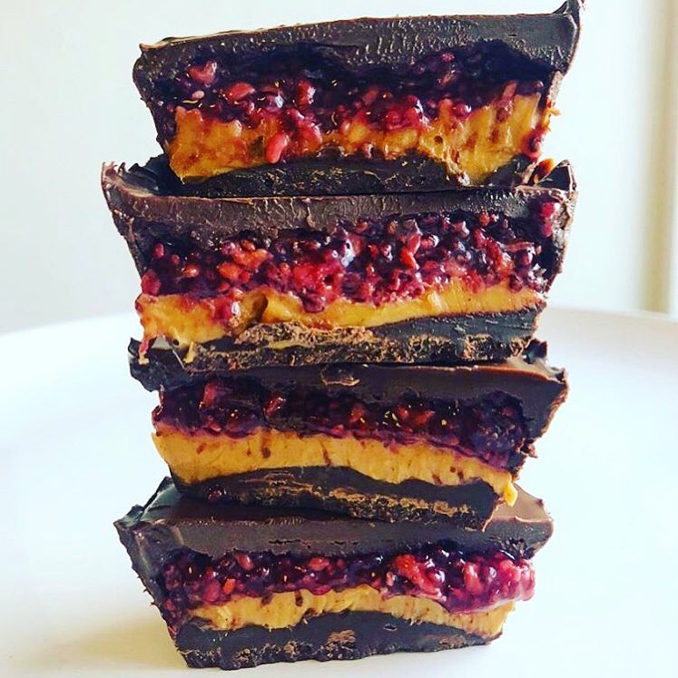 Dark Chocolate Peanut Butter and Jelly Cups