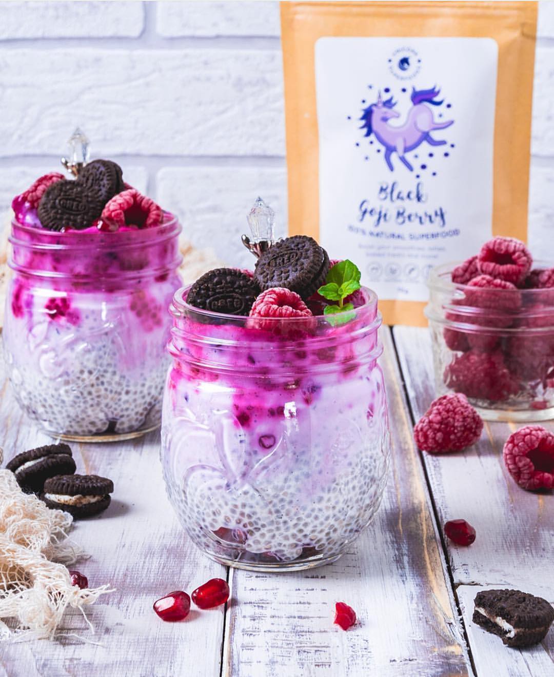Pink Berry Chia Pudding Jars