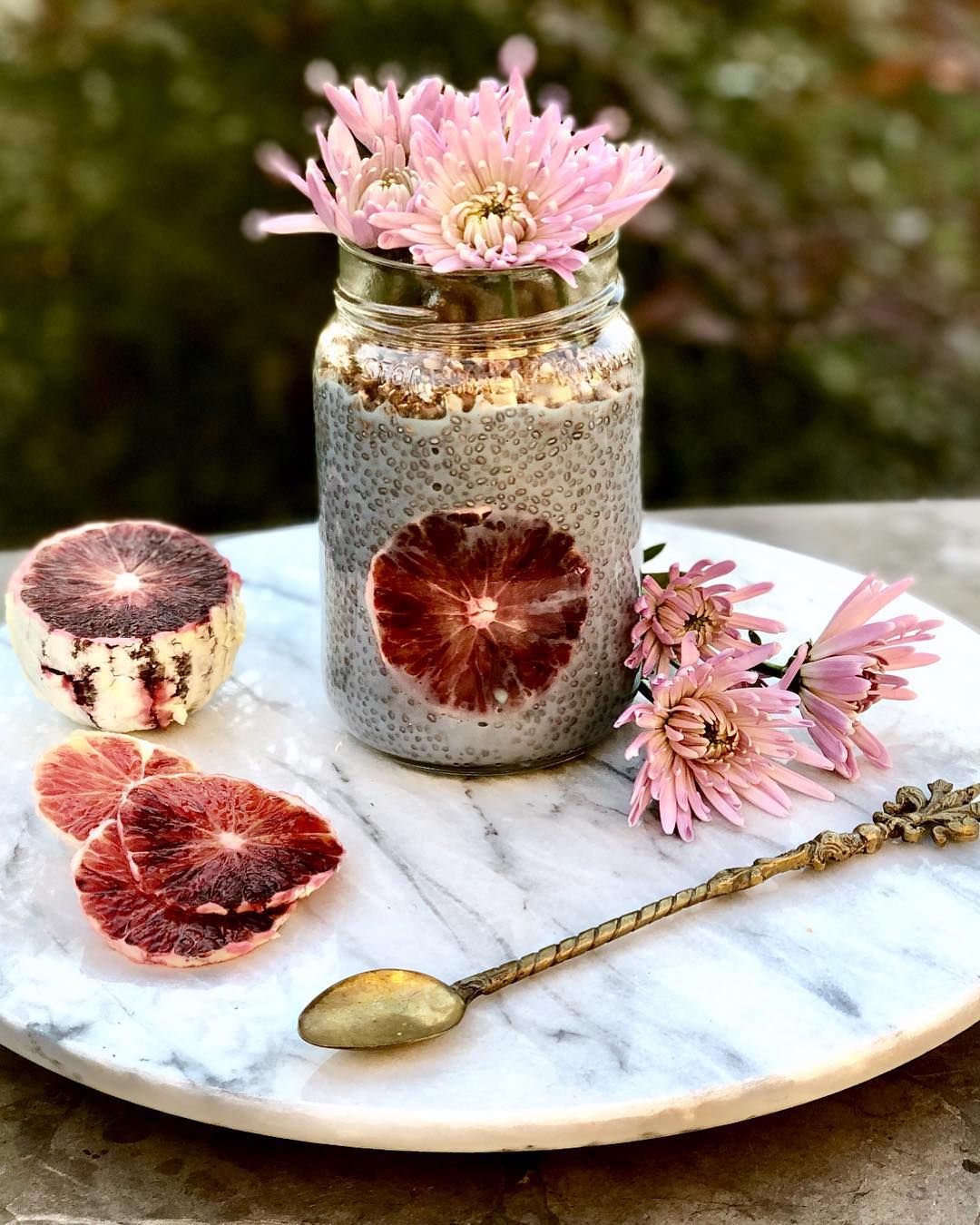 Chia Seed Pudding with Butterfly Pea Powder