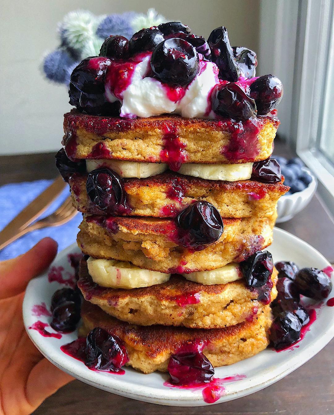 Fluffy Almond Flour Banana Pancakes