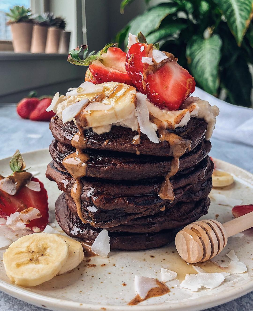Paleo Chocolate Butternut Squash Pancakes