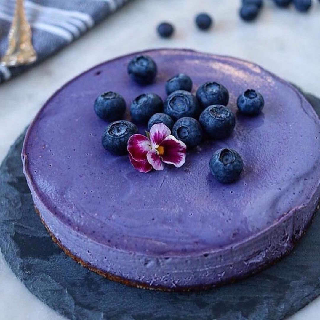 Vegan No-Bake Blueberry Cashew Cake