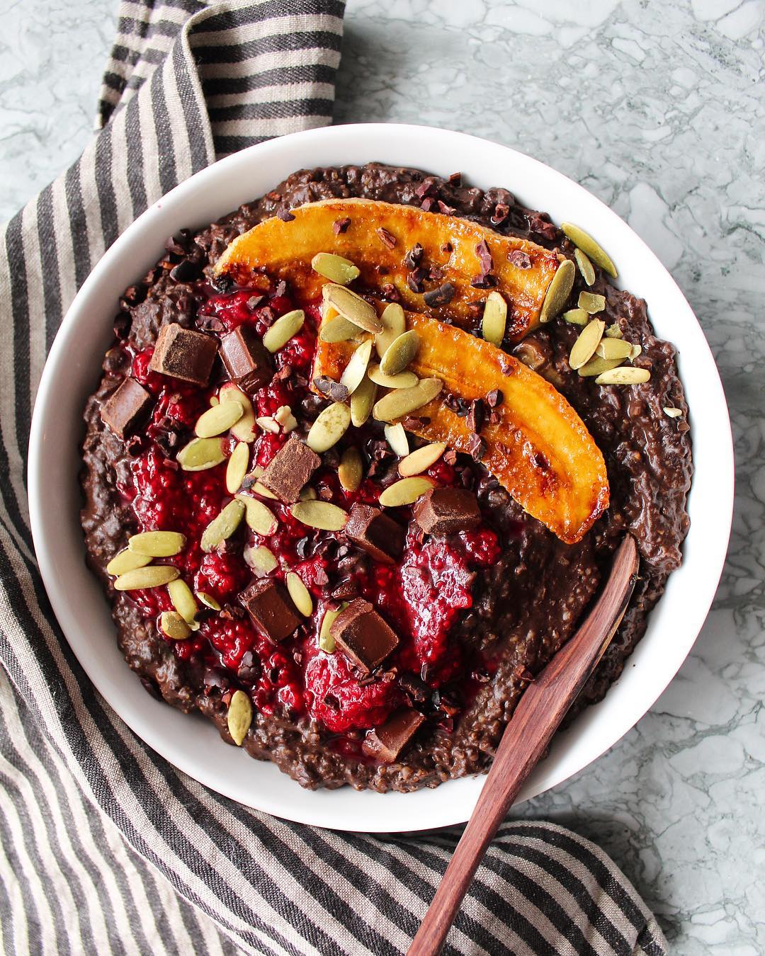 Spicy Hot Chocolate Oatmeal Bowl