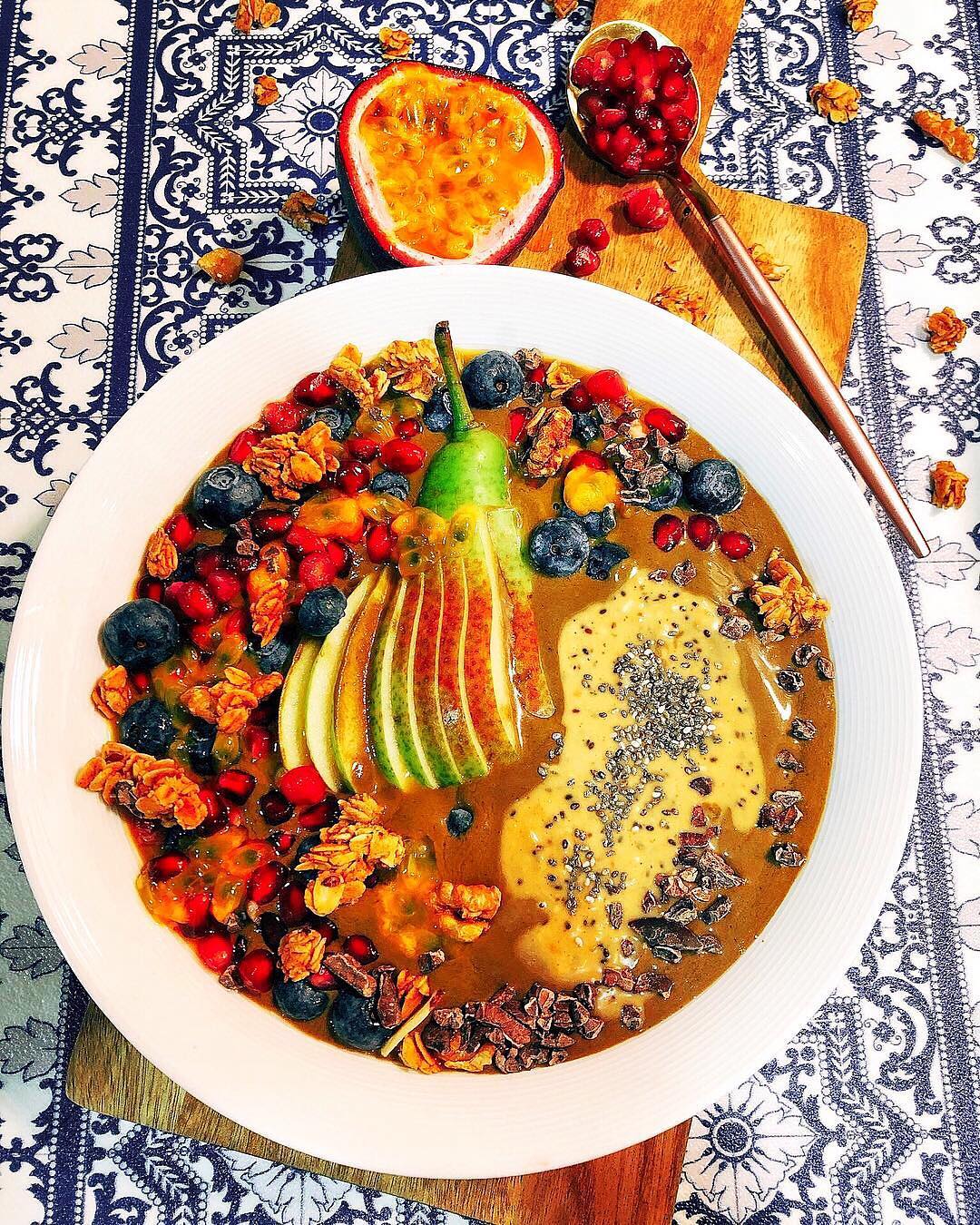 Chocolate Nicecream with Fruits and Nuts