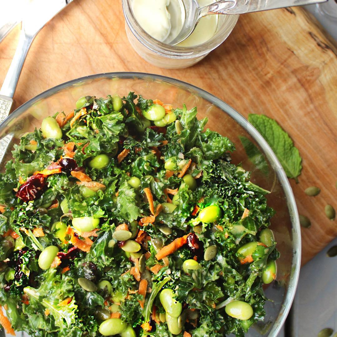Edamame Kale Cranberry Salad