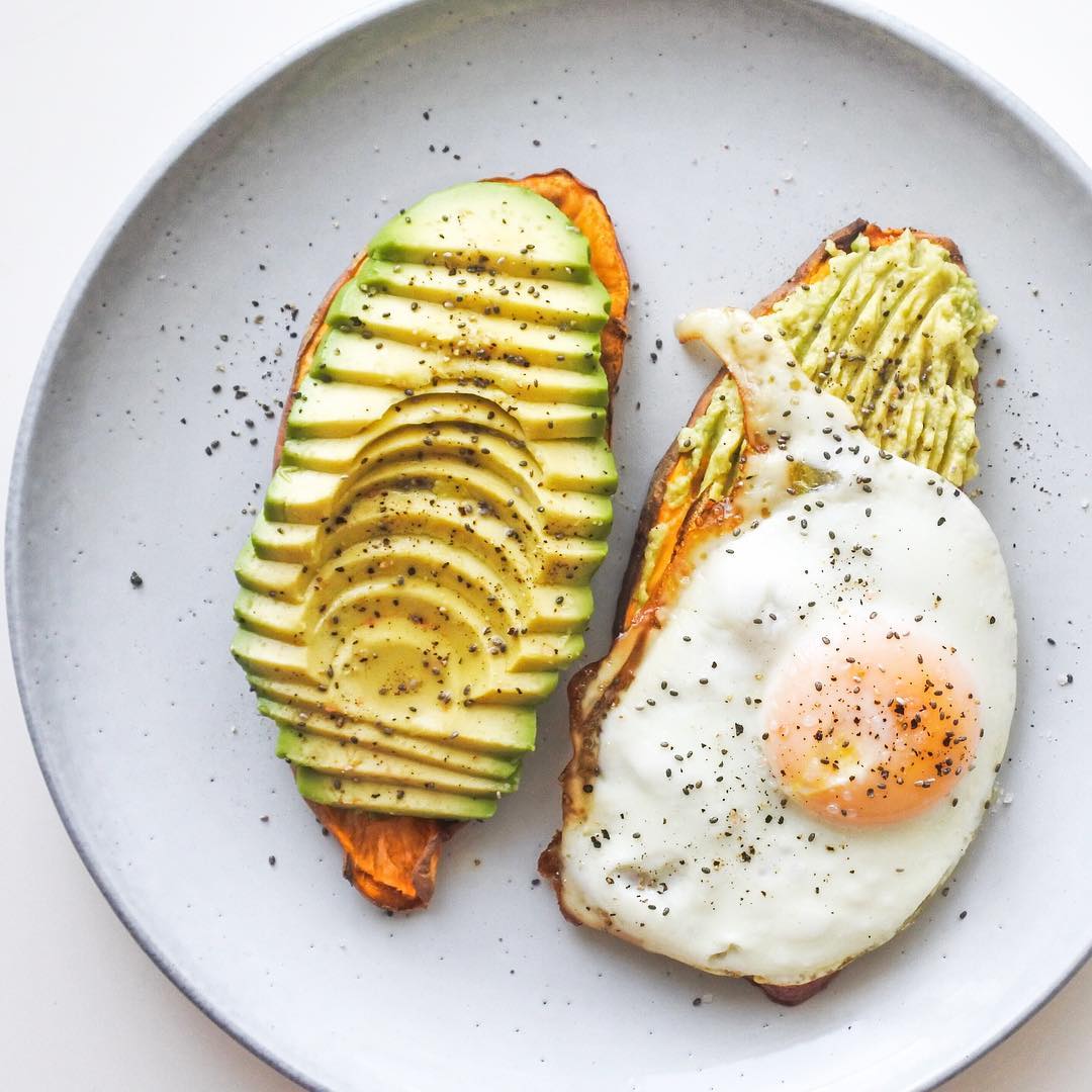 Easy Sweet Potato Toasts with Avocado and Eggs